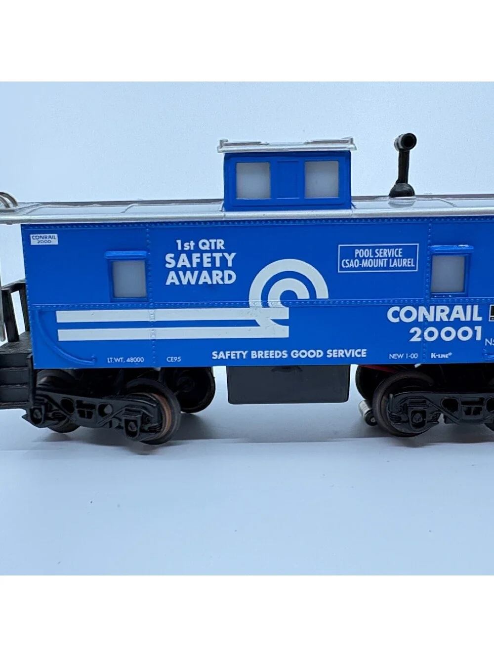 K-Line K611-9015 O Gauge Conrail 1st Quarter Safety Award Illuminated Caboose